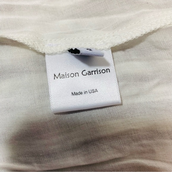 Madison Garrison Women’s Linen Off-Shoulder Mini Striped Dress Sz-Small - Picture 5 of 7